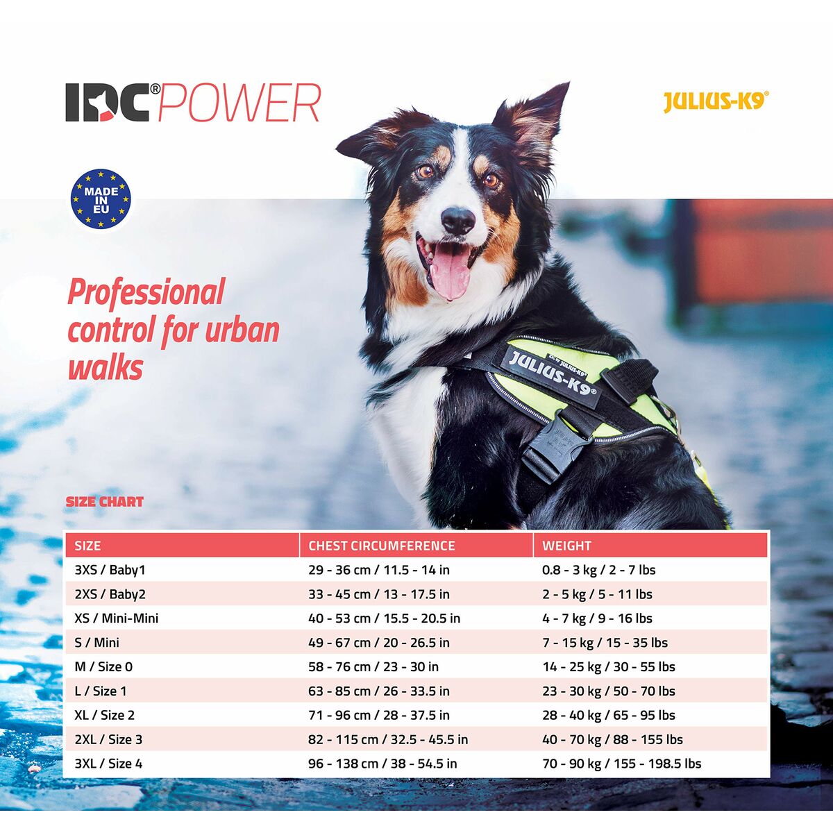 Ham pentru câini Julius K9 IDC Galben M/L